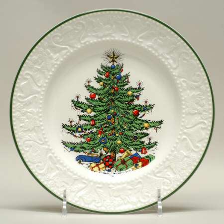 Dickens Embossed Christmas (White) Salad Plate