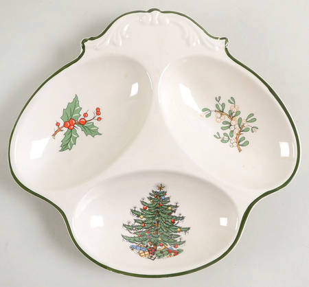 Christmas Tree (Narrow Green Band, Cream, Newer) 3-Part Relish
