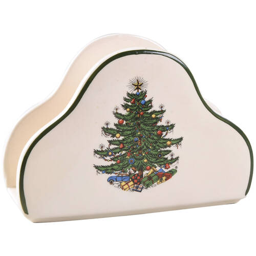 Christmas Tree (Narrow Green Band, Cream, Newer) Napkin Holder