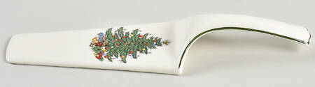 Christmas Tree (Narrow Green Band, Cream, Newer) Solid Ceramic Pie/Cake Server