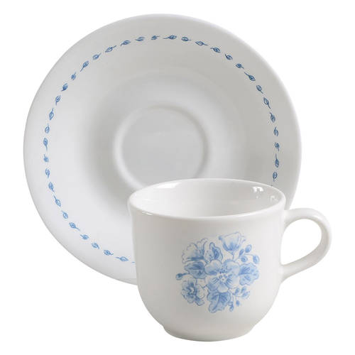 Vintage Blue (Corelle) Flat Cup & Saucer Set