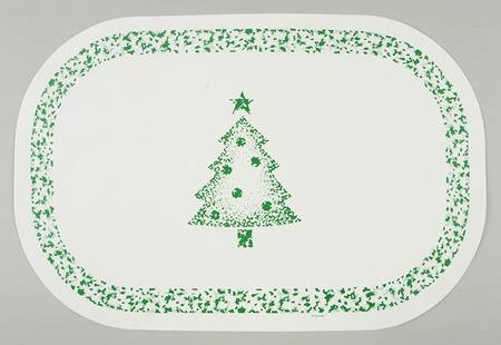 Sponge Christmas Tree Vinyl Placemat