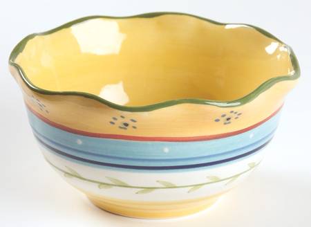 Petit Jardin (Yellow Rim) Soup/Cereal Bowl by Culinary Arts