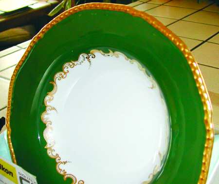 Z310 Green Large Rim Soup Bowl