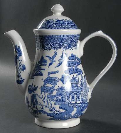 Willow Blue (Japan) Coffee Pot & Lid
