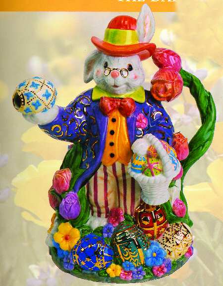 Bunny Trails (Dapper Hare) Figural Teapot & Lid
