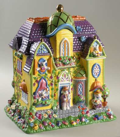 Bunny Trails (Dapper Hare) House Cookie Jar & Lid