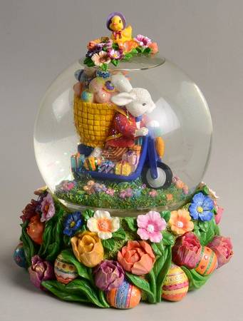Bunny Trails (Dapper Hare) Musical Water Globe