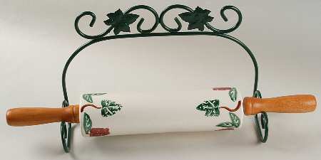 Apple & Ivy Rolling Pin with Metal Holder