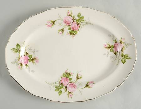 Rose Bouquet 11" Oval Serving Platter