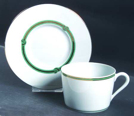 Rubanea Vert Breakfast Cup & Saucer Set