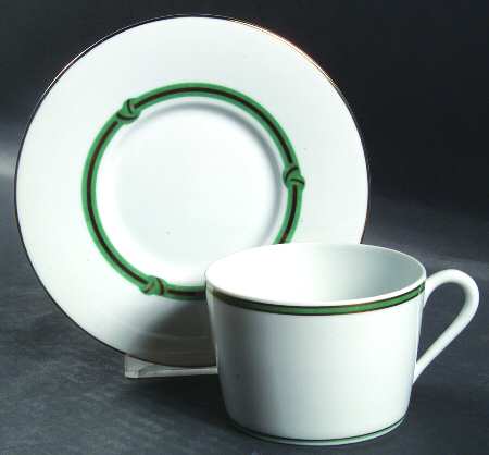Rubanea Vert Flat Cup & Saucer Set