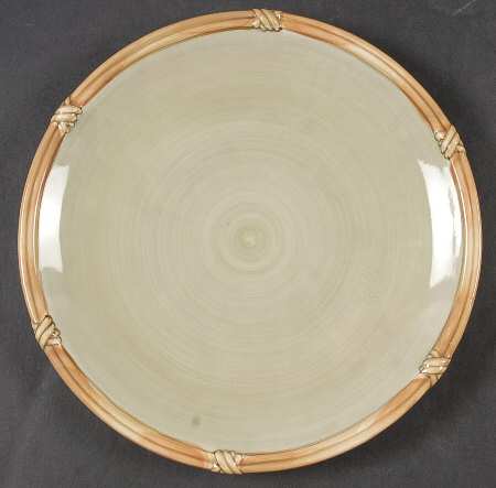 Rattan Rim Sage Salad Plate