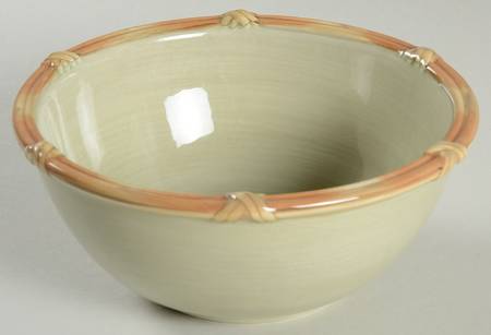 Rattan Rim Sage Coupe Soup Bowl