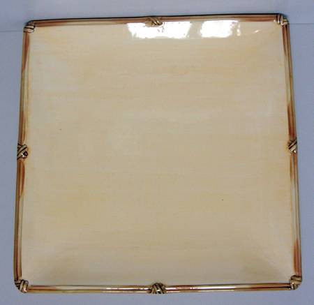 Rattan Rim Butter Square Dinner Plate