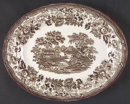 Tonquin Brown 12" Oval Serving Platter