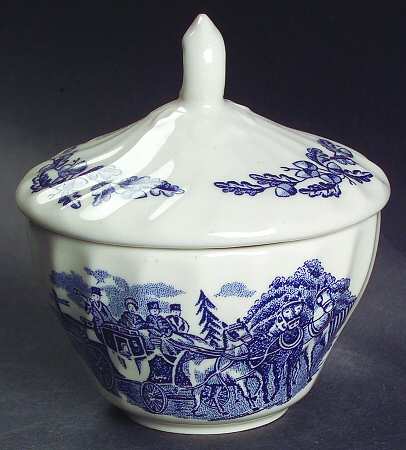 Royal Mail Blue (Colombia) Sugar Bowl & Lid