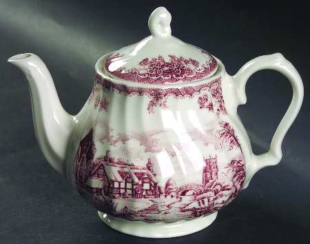 The Brook Pink (Columbia, Malaysia) Teapot & Lid
