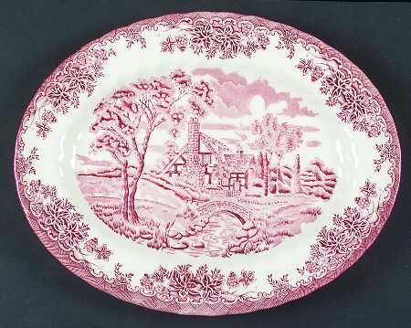The Brook Pink (Columbia, Malaysia) 12" Oval Serving Platter