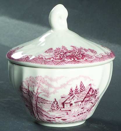 The Brook Pink (Columbia, Malaysia) Sugar Bowl & Lid (Uses the Open Sugar As Base)