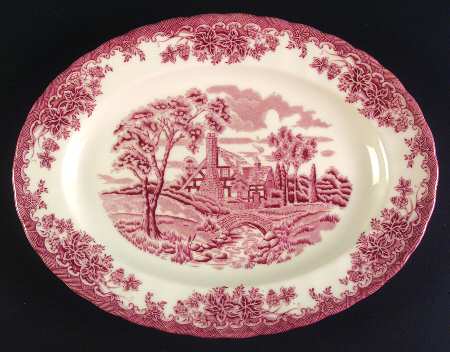 The Brook Pink (Columbia, Malaysia) 13" Oval Serving Platter