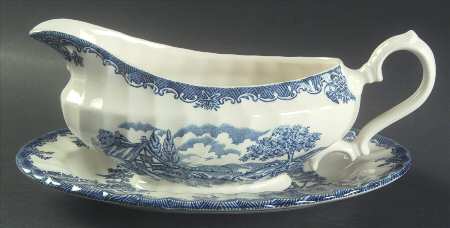 The Brook Blue (Columbia, Malaysia) Gravy Boat & Underplate