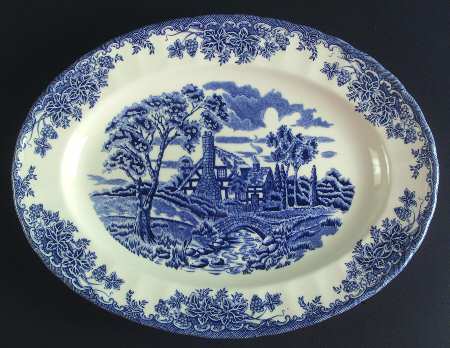 The Brook Blue (Columbia, Malaysia) 13" Oval Serving Platter