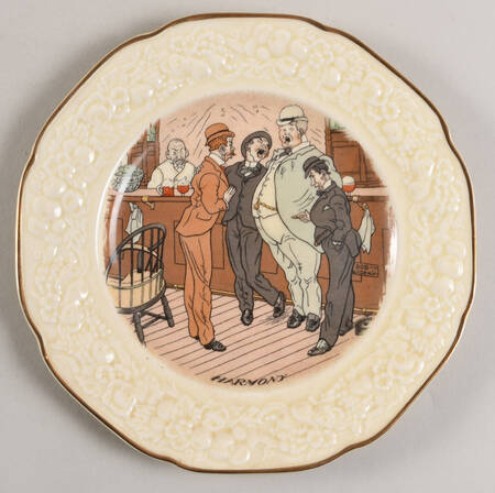 Bar Scenes (Gold Trim) Salad Plate