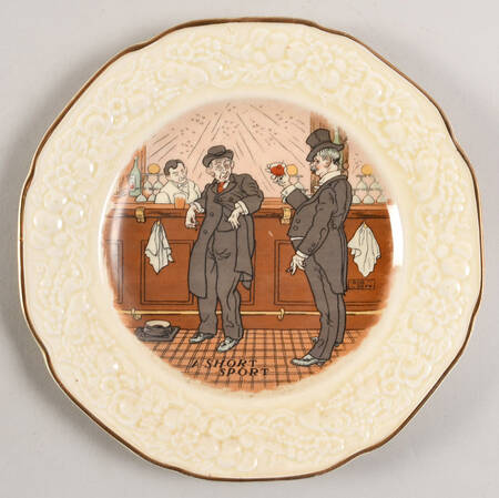 Bar Scenes (Gold Trim) Salad Plate