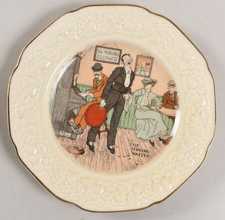 Bar Scenes (Gold Trim) Salad Plate