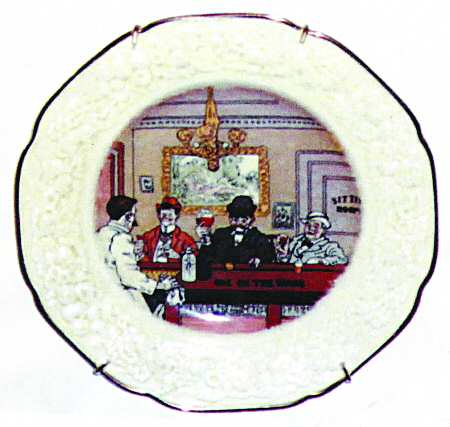 Bar Scenes (Gold Trim) Dinner Plate
