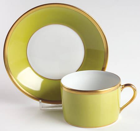 Arc En Ciel Almond Green (Vert Amande) Flat Cup & Saucer Set
