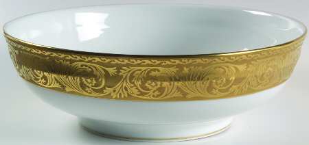 Versailles Gold 10" Large Salad Serving Bowl