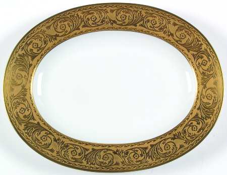 Versailles Gold 14" Oval Serving Platter