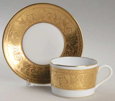 Versailles Gold Flat Cup & Saucer Set