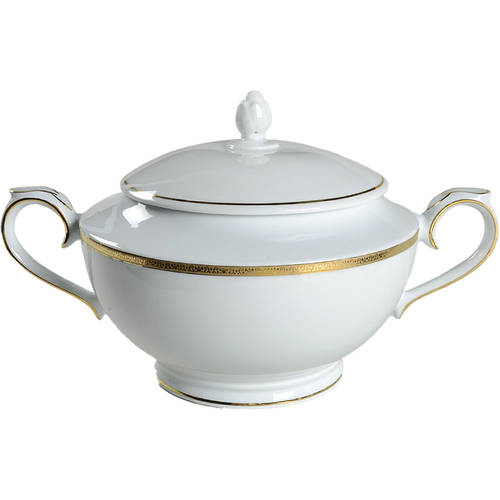 Grand Buffet Gold Round Covered Vegetable