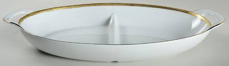 Grand Buffet Gold 17" Oval Divided Tray