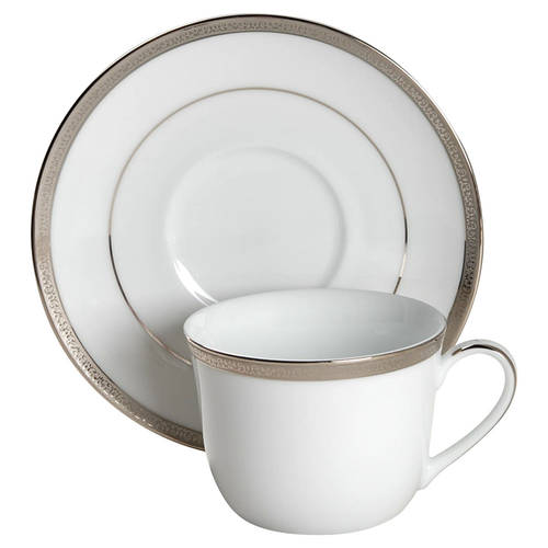 Grand Buffet Platinum Flat Cup & Saucer Set by Charter Club