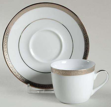 Grand Buffet Platinum Flat Demitasse Cup & Saucer Set by Charter Club