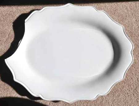 Baroque White 15" Oval Serving Platter
