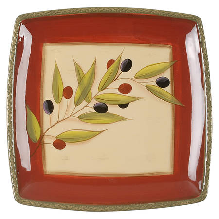 Antique Olive Square Dinner Plate