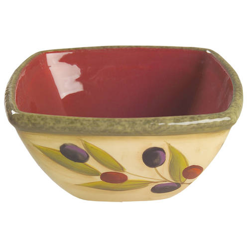 Antique Olive Square Soup Bowl