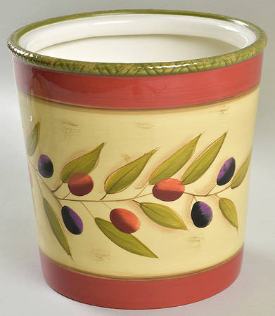 Antique Olive Large Canister No Lid