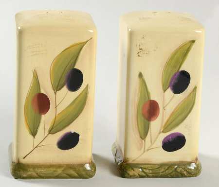 Antique Olive Salt & Pepper Set