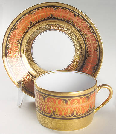 Golden Fire Rust Flat Cup & Saucer Set