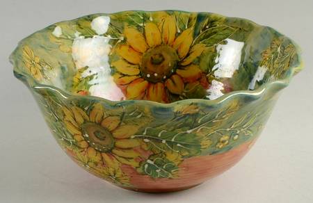 Sunflower 10" Round Vegetable Bowl