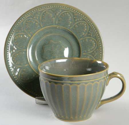 Parthenon Green Flat Cup & Saucer Set