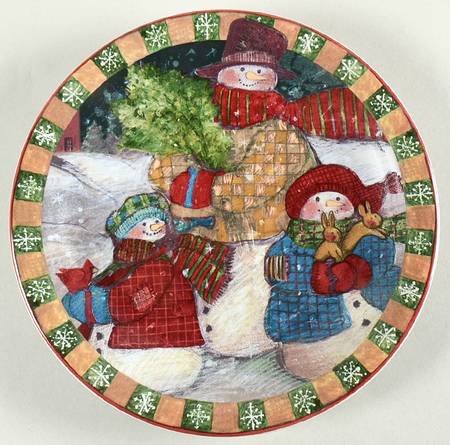 Country Snowman Salad Plate