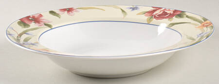 Spring Rooster Large Rim Soup Bowl
