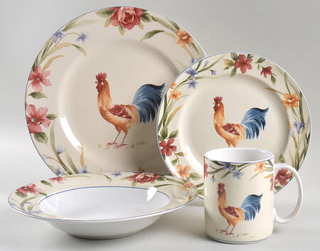 Spring Rooster 4 Piece Place Setting